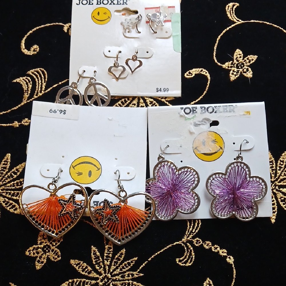 Joe Boxer Vibrant Orange and Purple Earrings